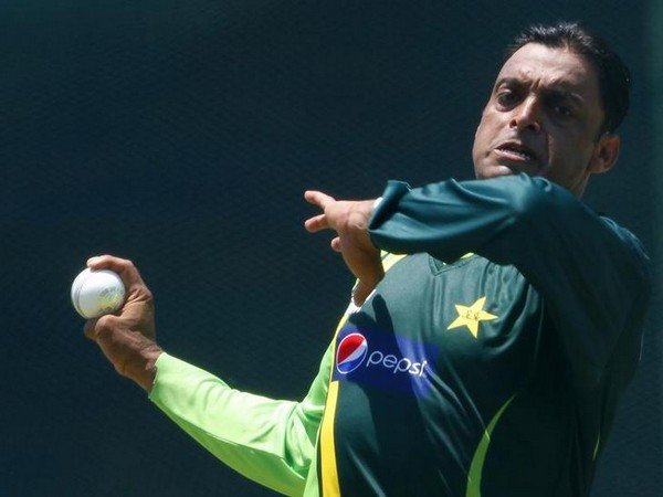 Shoaib Akhtar, one of the fastest bowlers in cricket history, delivering a ball.